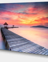 Stylish Wooden Bridge and Beach Sky - Sea Pier Wall Art Canvas Print