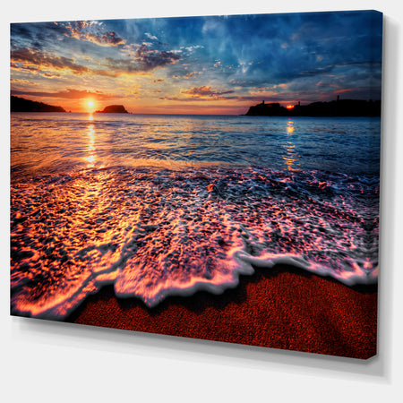 Peaceful Evening Beach View - Seascape Canvas Art Print