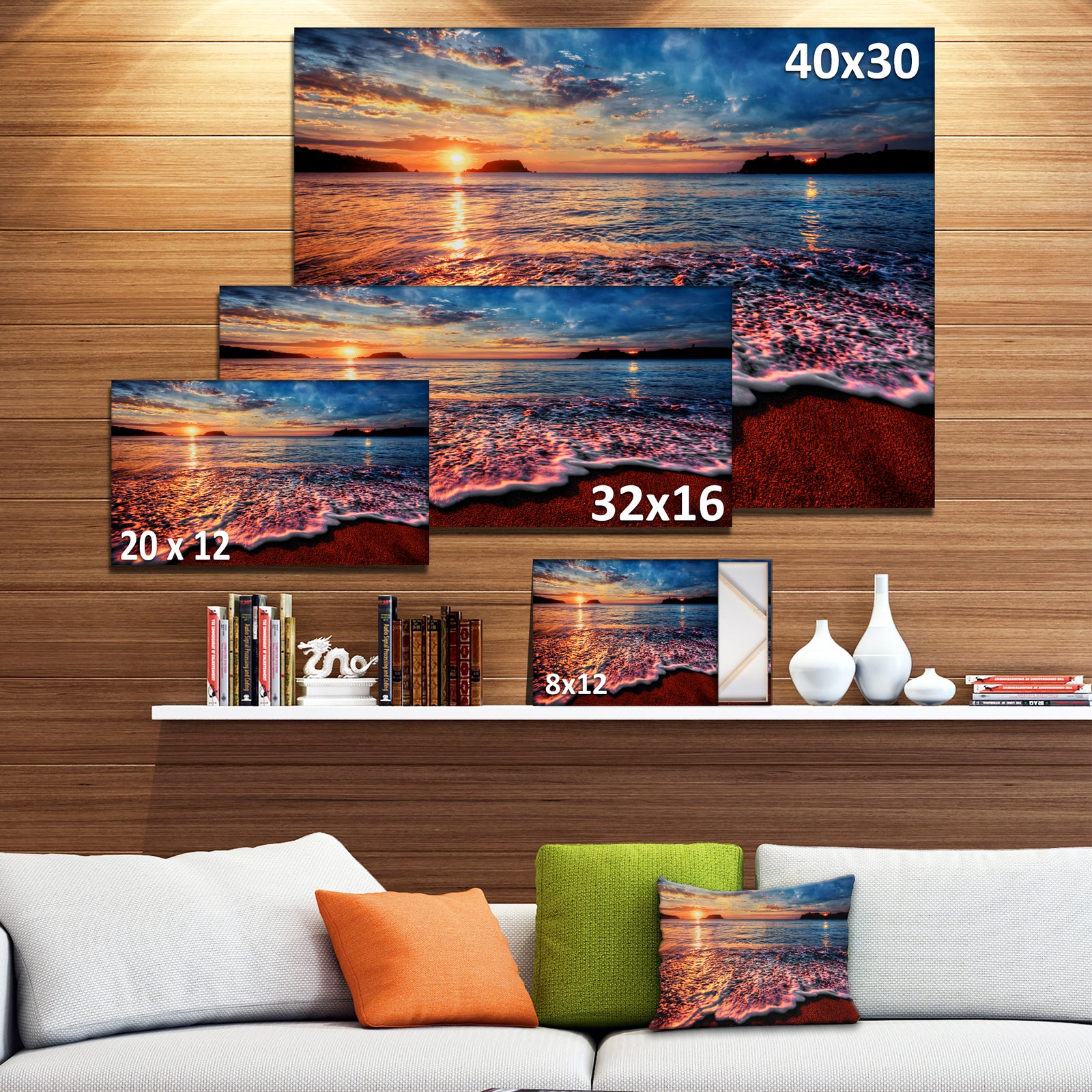 Peaceful Evening Beach View - Seascape Canvas Art Print