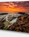 Stormy Waves Rushing Into Rocks - Beach Canvas Wall Art