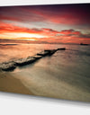 Wonderful Sunrise on Black Ocean - Beach Canvas Wall Art