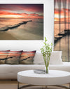 Wonderful Sunrise on Black Ocean - Beach Canvas Wall Art