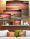 Wonderful Sunrise on Black Ocean - Beach Canvas Wall Art