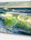 Sunrise and Shining Waves in Ocean - Beach Canvas Wall Art