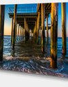 Fishing Pier and Waves at Atlantic Sea - Sea Pier and Bridge Wall Art Canvas