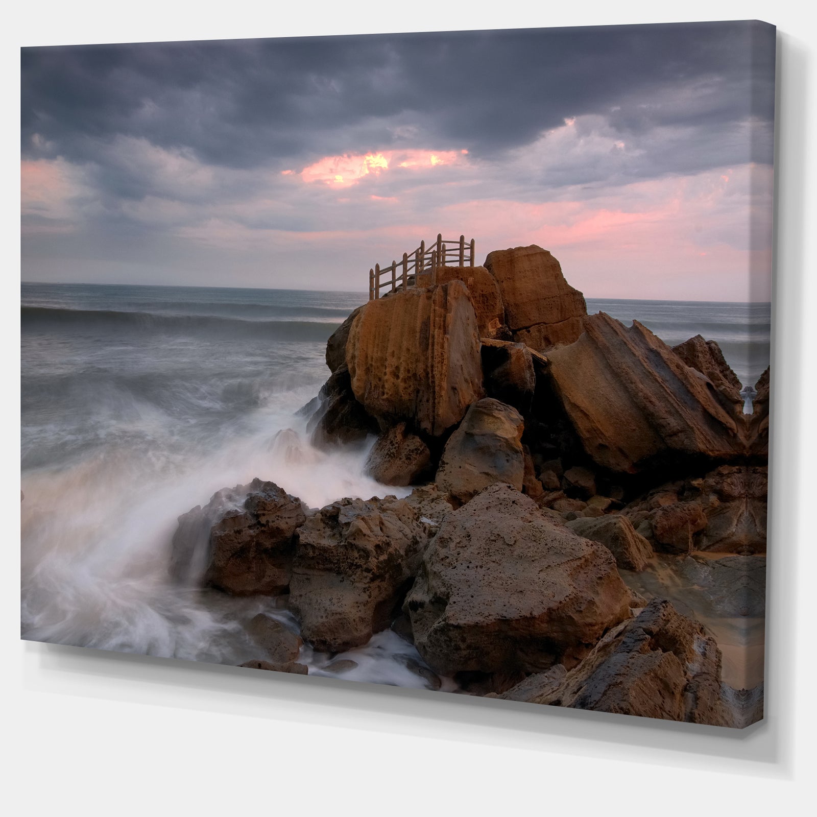 The Fantasy Island with Large Rocks - Contemporary Seascape Art Canvas