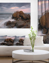 The Fantasy Island with Large Rocks - Contemporary Seascape Art Canvas