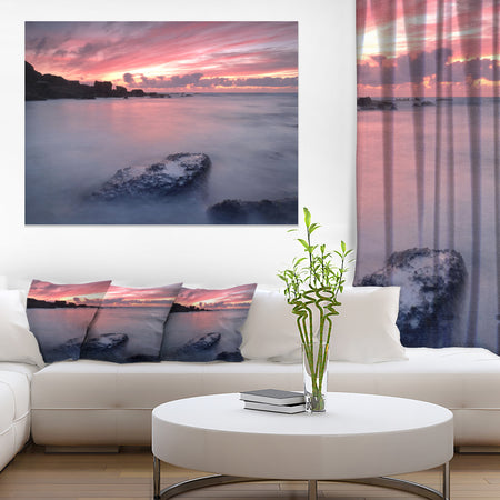 Rocks Dark Samarra Seashore Sintra - Contemporary Seascape Art Canvas