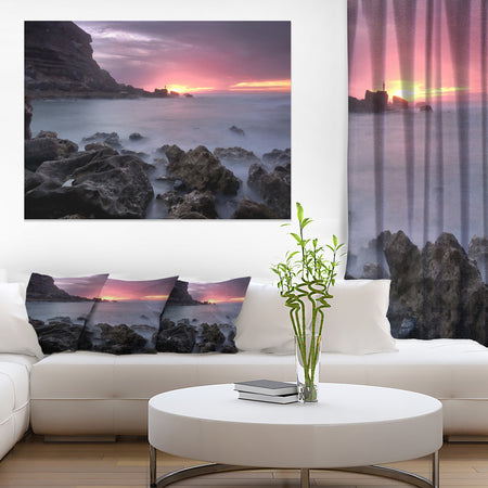 Sunset at Samarra Seashore Sintra - Contemporary Seascape Art Canvas