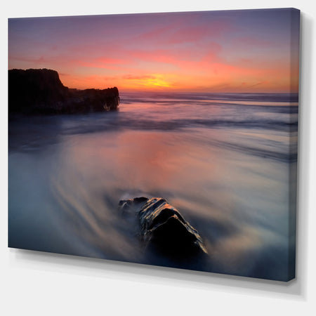 Softness in the Tide Magoito Beach - Contemporary Seascape Art Canvas