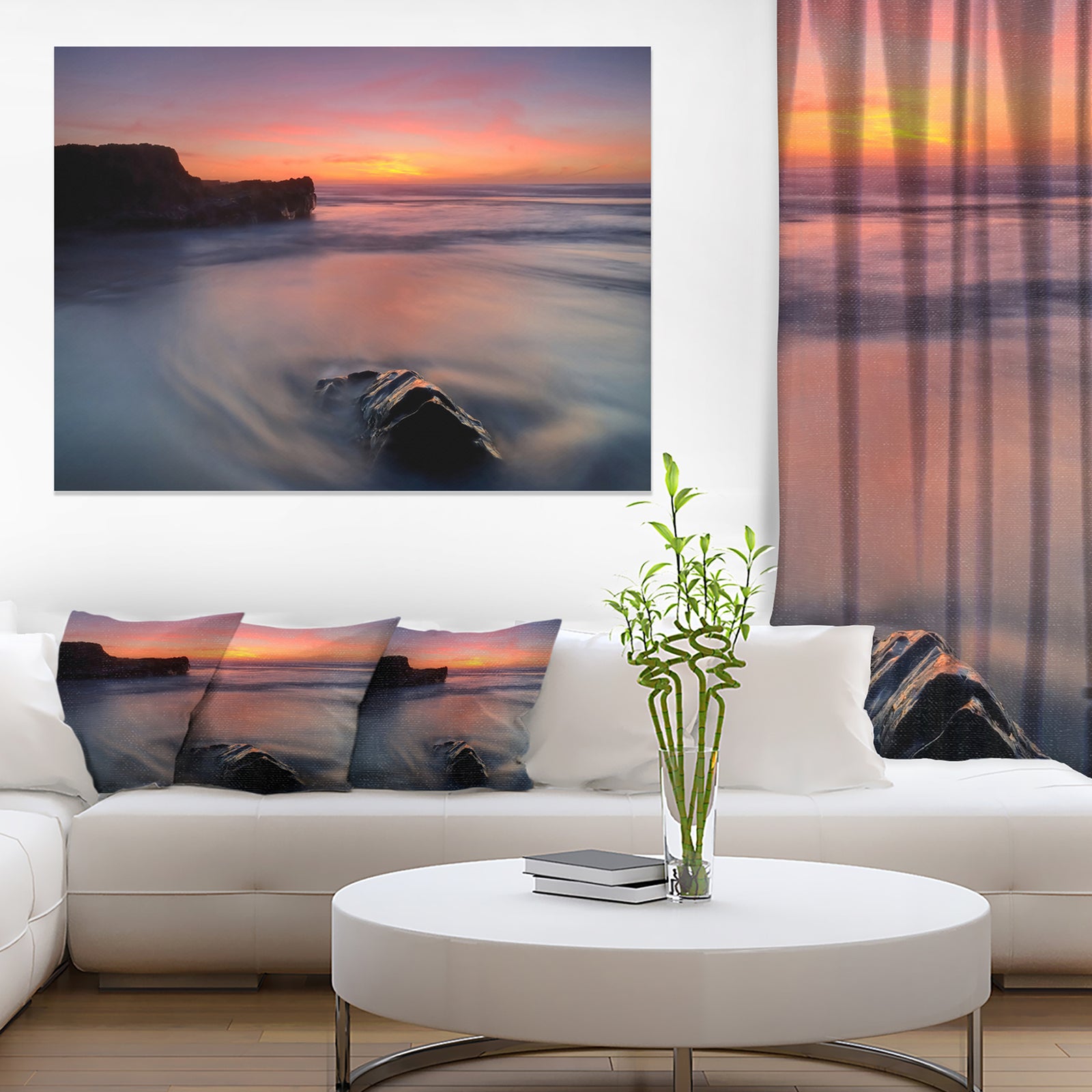 Softness in the Tide Magoito Beach - Contemporary Seascape Art Canvas