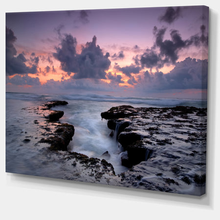 Dinosaur Footprint Magoito Beach - Contemporary Seascape Art Canvas
