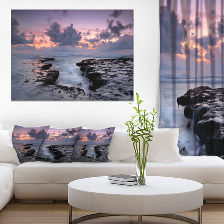 Dinosaur Footprint Magoito Beach - Contemporary Seascape Art Canvas