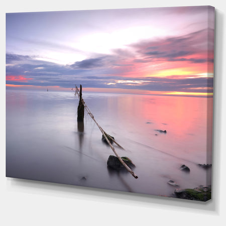 Lazy River at River Tejo Sacavem - Contemporary Seascape Art Canvas