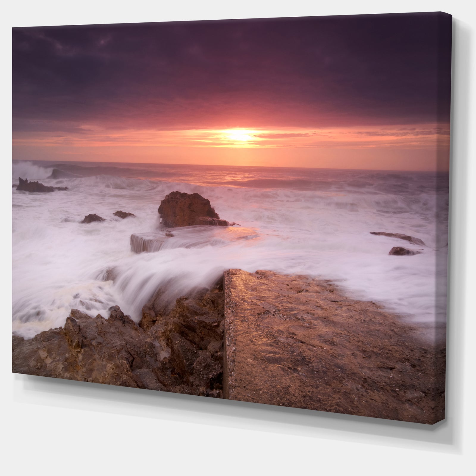 Flowing Waves at Cable Shallow Coast - Contemporary Seascape Art Canvas