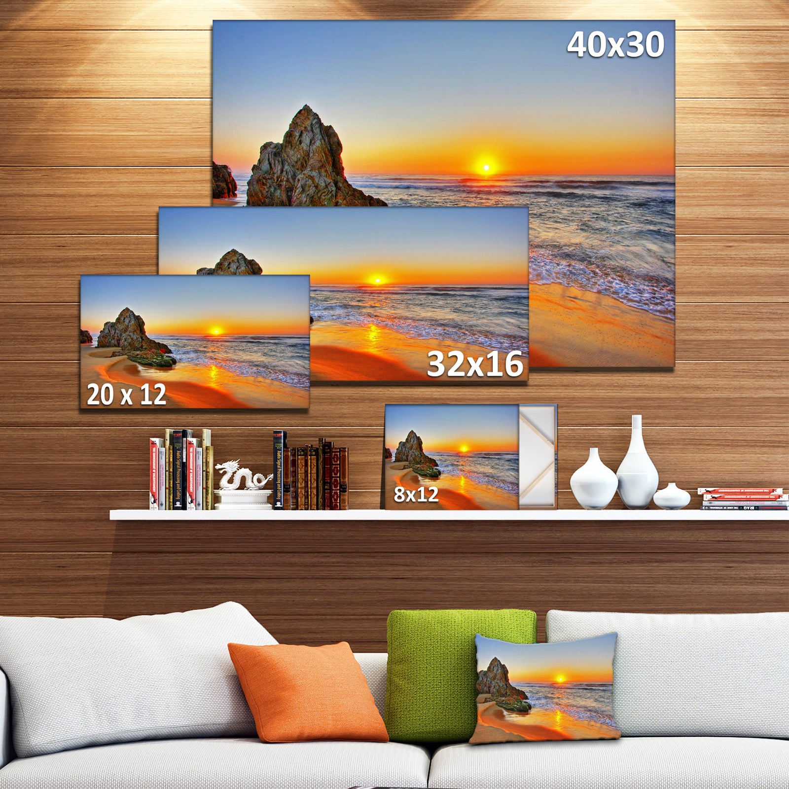 Beautiful Sunrise by Beach in Tathra - Contemporary Seascape Art Canvas