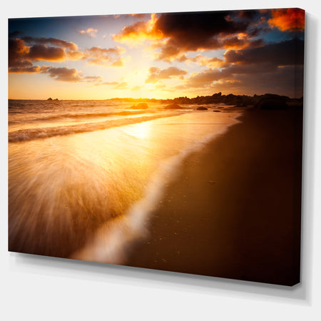 Amazing Sunrise Over Australian Beach Contemporary Seascape Art Canvas