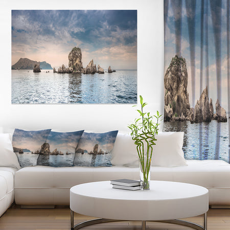 Crimean Peninsula Seashore Panorama - Contemporary Seascape Art Canvas