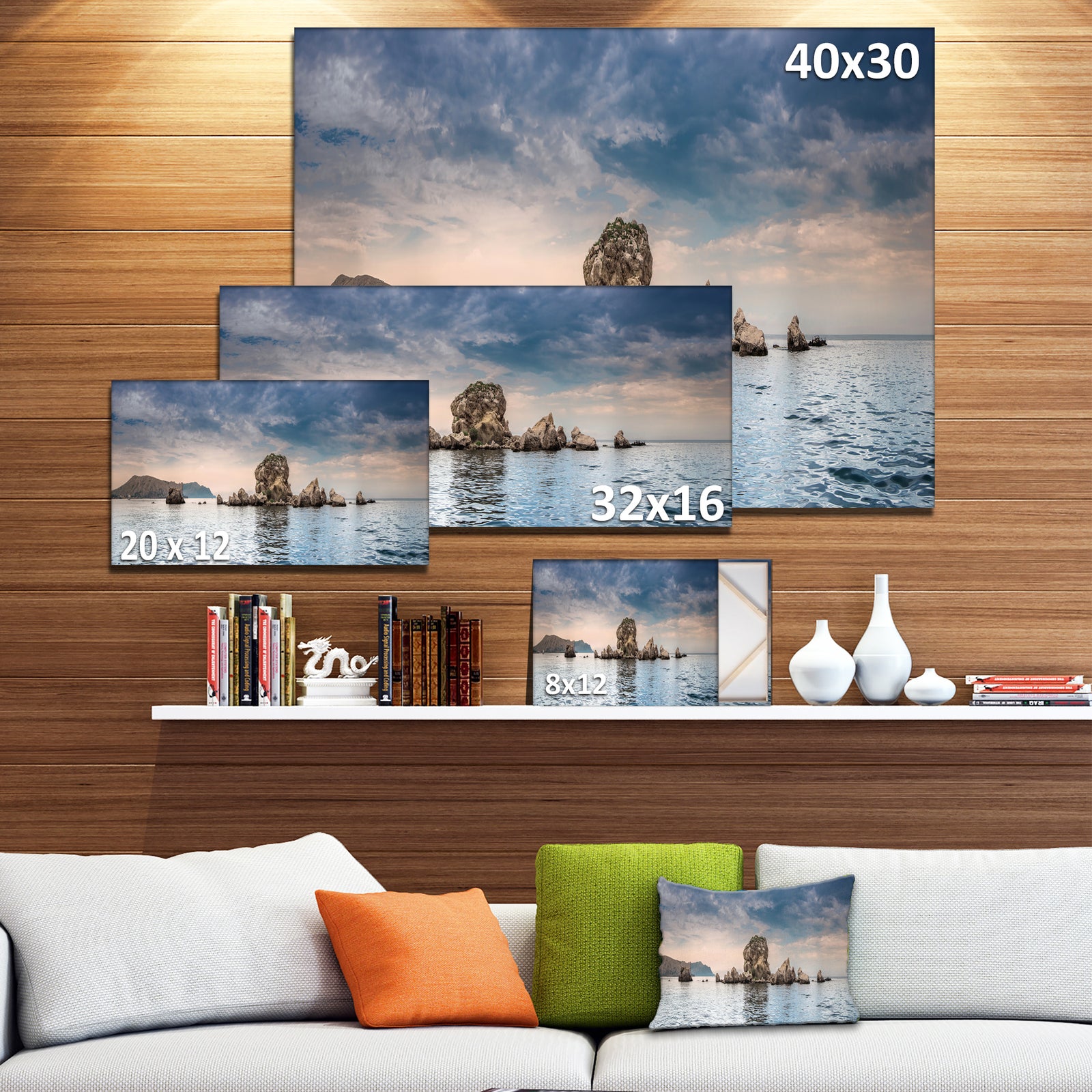 Crimean Peninsula Seashore Panorama - Contemporary Seascape Art Canvas