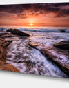 Waves Hitting Rocky Beach Burgas Bay Contemporary Seascape Art Canvas