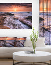 Waves Hitting Rocky Beach Burgas Bay Contemporary Seascape Art Canvas