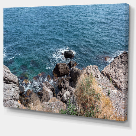Blue Waters at Crimean Peninsula Beach - Contemporary Seascape Art Canvas