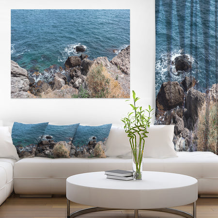Blue Waters at Crimean Peninsula Beach - Contemporary Seascape Art Canvas