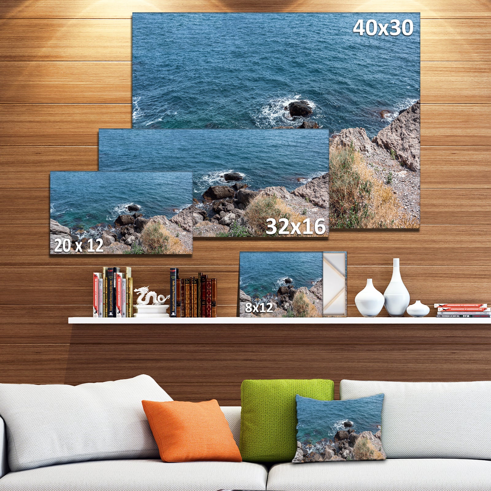 Blue Waters at Crimean Peninsula Beach - Contemporary Seascape Art Canvas