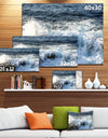 Waves Breaking on Stony Beach - Contemporary Seascape Art Canvas