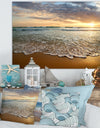 Bright Cloudy Sunset in Calm Ocean - Contemporary Seascape Art Canvas