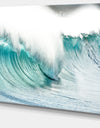 Massive Blue Waves Breaking Beach - Contemporary Seascape Art Canvas