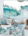 Massive Blue Waves Breaking Beach - Contemporary Seascape Art Canvas