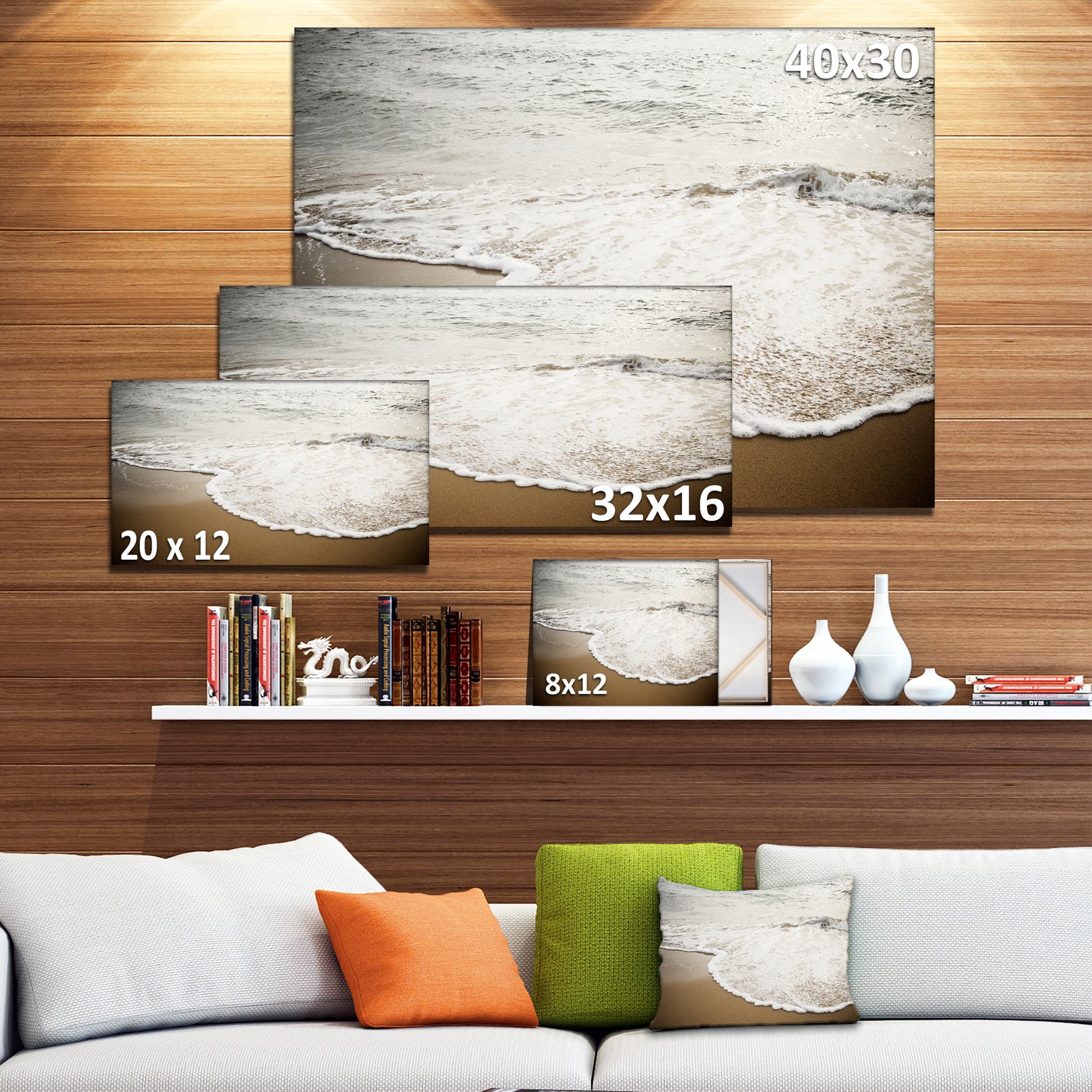 Close-up Waves in Mediterranean Sea - Contemporary Seascape Art Canvas