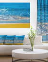 Sandy Beach and Calm Blue Sea Surf - Contemporary Seascape Art Canvas