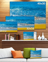 Sandy Beach and Calm Blue Sea Surf - Contemporary Seascape Art Canvas