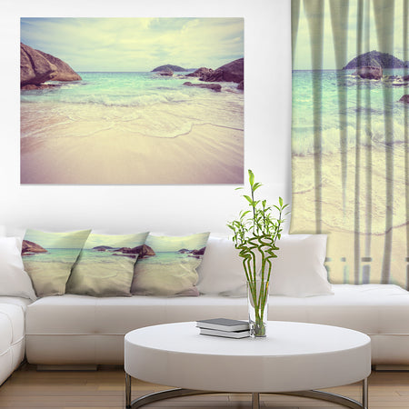 Vintage Style Seashore Thailand - Extra Large Seascape Art Canvas