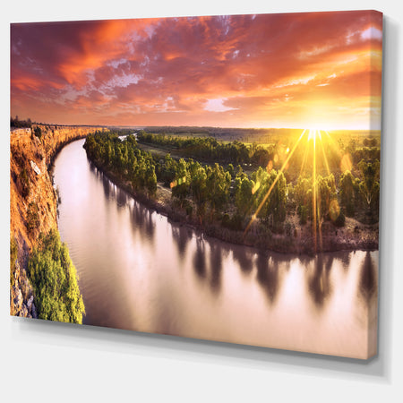 Sunset over Murray River Panorama - Extra Large Wall Art Landscape