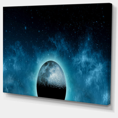 Moon In the Front of Galaxies - Extra Large Wall Art Landscape