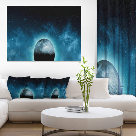 Moon In the Front of Galaxies - Extra Large Wall Art Landscape