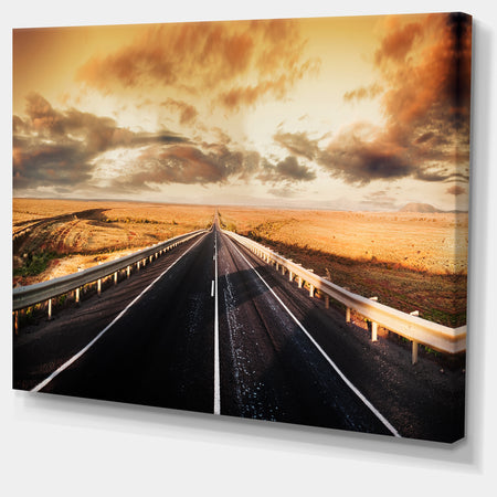 Road through Desert Panorama - Extra Large Wall Art Landscape