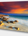 Beach with Stones on Foreground - Extra Large Seascape Art Canvas