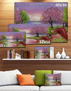 Romantic Lake in Pink and Green - Extra Large Wall Art Landscape