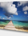 Long Pier into Serene Maldives Ocean Large Sea Bridge Canvas Art Print