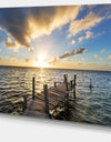 Abandoned Boardwalk in Seashore - Large Sea Bridge Canvas Art Print