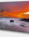 Vividly Colorful Tropical Beach at Sunset - Extra Large Seascape Art Canvas