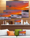 Vividly Colorful Tropical Beach at Sunset - Extra Large Seascape Art Canvas