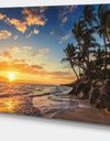 Paradise Tropical Island Beach with Palms - Seascape Art Canvas