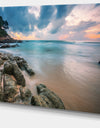 Gloomy Tropical Sunset Beach - Extra Large Seascape Art Canvas