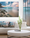 Gloomy Tropical Sunset Beach - Extra Large Seascape Art Canvas