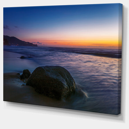 Dark Tropical Seashore in Evening - Extra Large Seascape Art Canvas